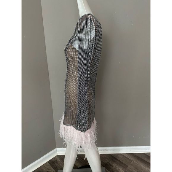 Bronx and Banco Webb Feather-Trim Cocktail Dress US 4 $1200 - Picture 13 of 16